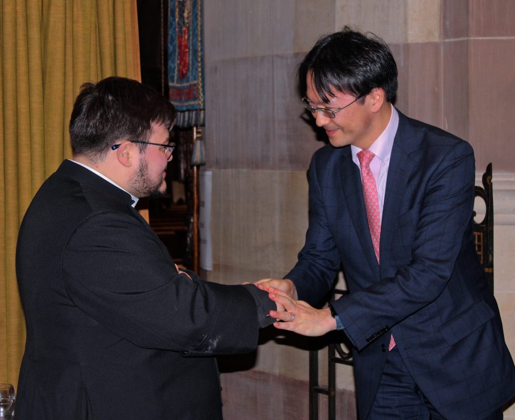Minister Okazaki and Fr Rossiter-Peters