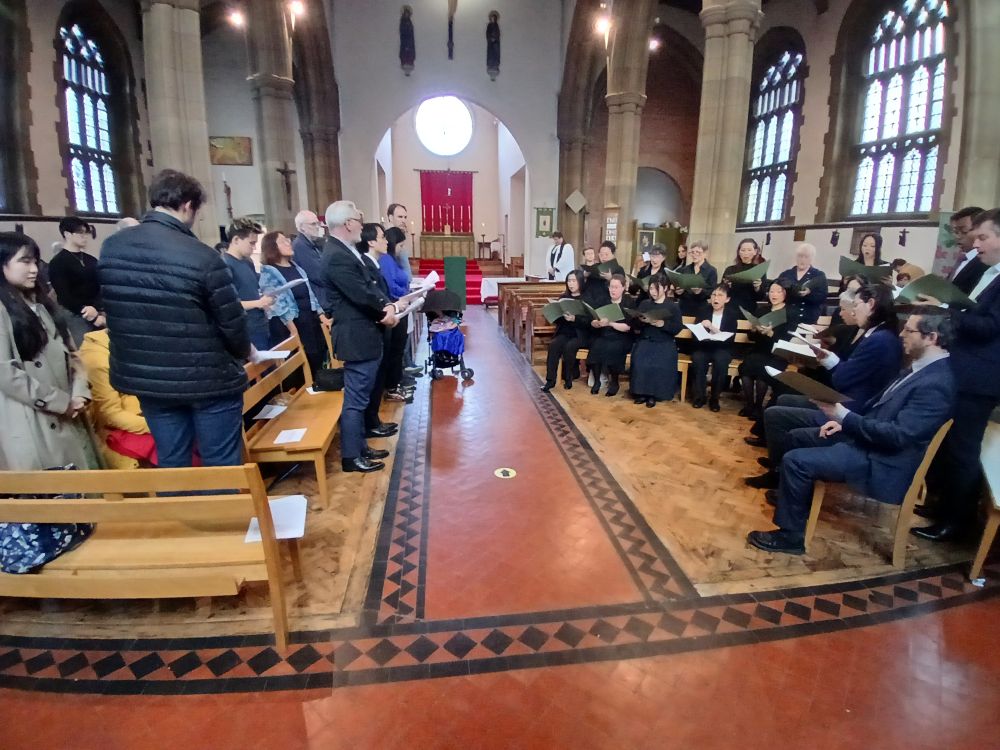 Singing hymns